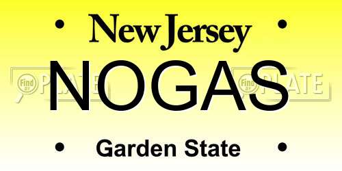 NOGAS New Jersey License Plate