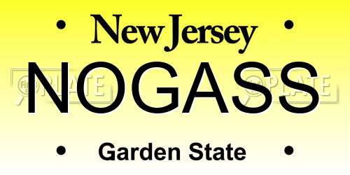 NOGASS New Jersey License Plate