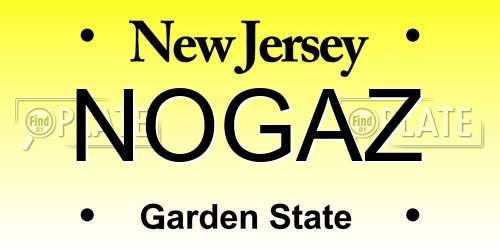 NOGAZ New Jersey License Plate