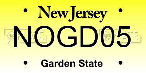 NOGD05 New Jersey License Plate
