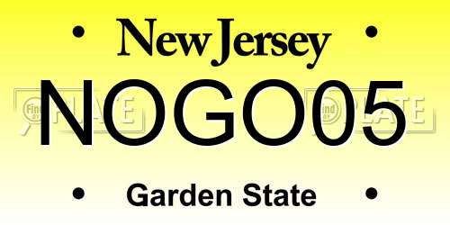 NOGO05 New Jersey License Plate