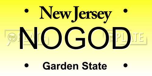 NOGOD New Jersey License Plate