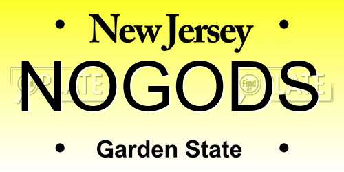 NOGODS New Jersey License Plate