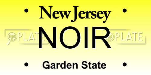 NOIR New Jersey License Plate