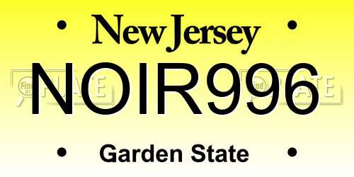 NOIR996 New Jersey License Plate