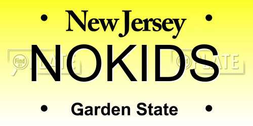 NOKIDS New Jersey License Plate