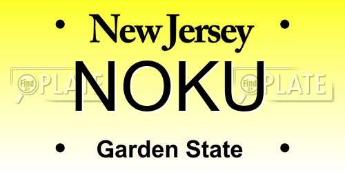 NOKU New Jersey License Plate