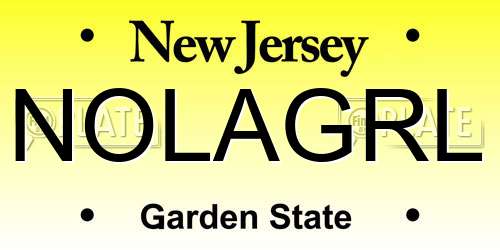 NOLAGRL New Jersey License Plate
