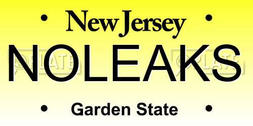 NOLEAKS New Jersey License Plate