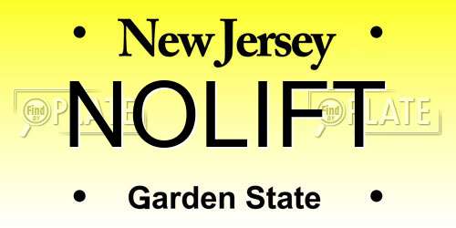 NOLIFT New Jersey License Plate