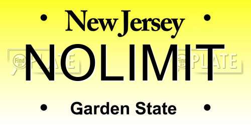NOLIMIT New Jersey License Plate