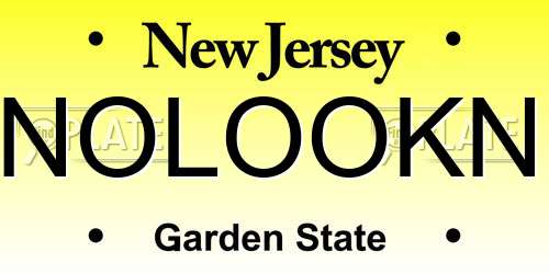 NOLOOKN New Jersey License Plate
