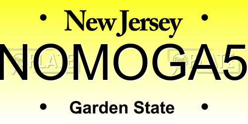 NOMOGA5 New Jersey License Plate
