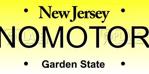 NOMOTOR New Jersey License Plate