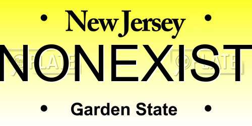 NONEXIST New Jersey License Plate