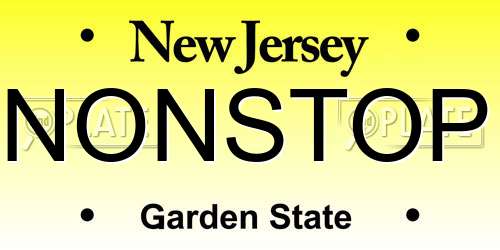 NONSTOP New Jersey License Plate
