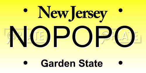 NOPOPO New Jersey License Plate