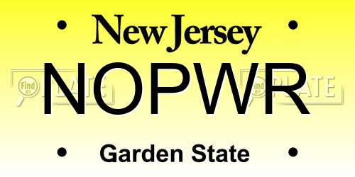 NOPWR New Jersey License Plate