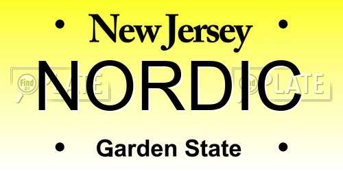 NORDIC New Jersey License Plate