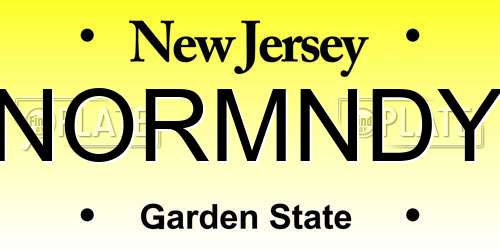 NORMNDY New Jersey License Plate