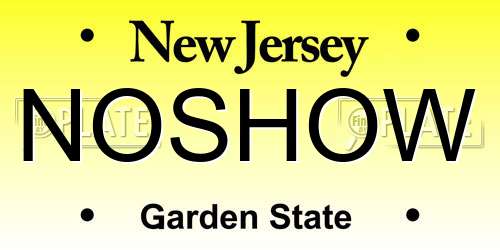 NOSHOW New Jersey License Plate
