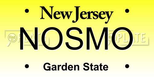 NOSMO New Jersey License Plate
