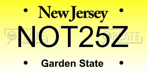 NOT25Z New Jersey License Plate