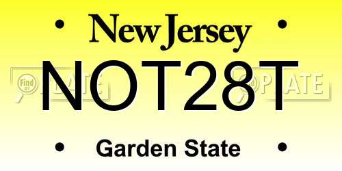 NOT28T New Jersey License Plate
