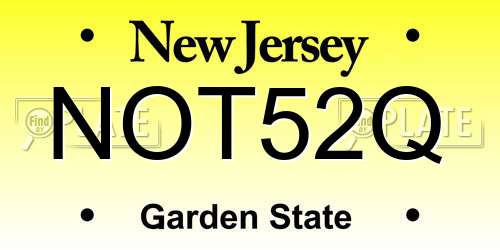 NOT52Q New Jersey License Plate