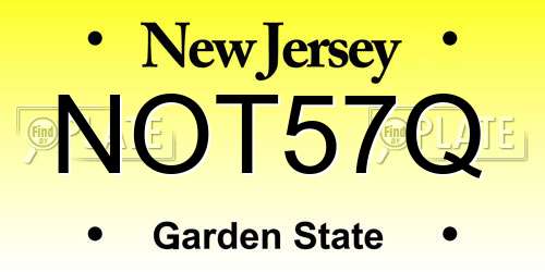 NOT57Q New Jersey License Plate