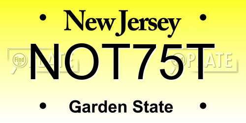NOT75T New Jersey License Plate