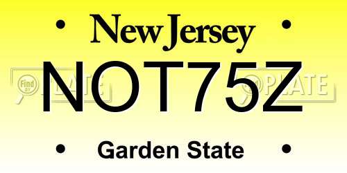 NOT75Z New Jersey License Plate
