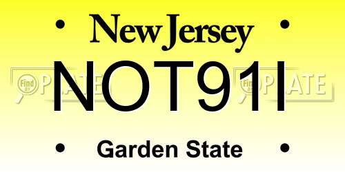 NOT91I New Jersey License Plate