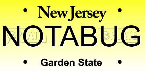 NOTABUG New Jersey License Plate