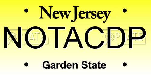 NOTACDP New Jersey License Plate