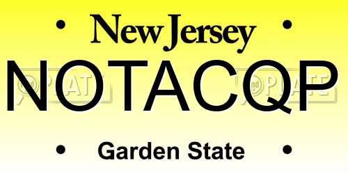 NOTACQP New Jersey License Plate