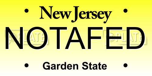 NOTAFED New Jersey License Plate