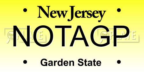 NOTAGP New Jersey License Plate