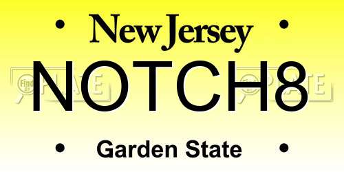 NOTCH8 New Jersey License Plate