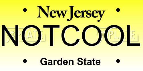 NOTCOOL New Jersey License Plate