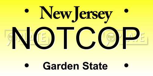 NOTCOP New Jersey License Plate