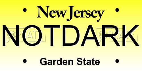 NOTDARK New Jersey License Plate