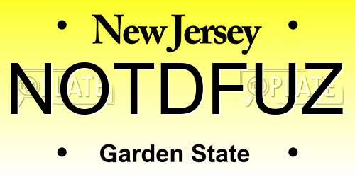 NOTDFUZ New Jersey License Plate