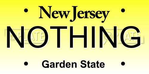 NOTHING license plate in NJ state