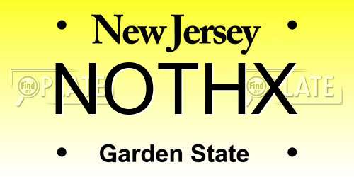 NOTHX New Jersey License Plate