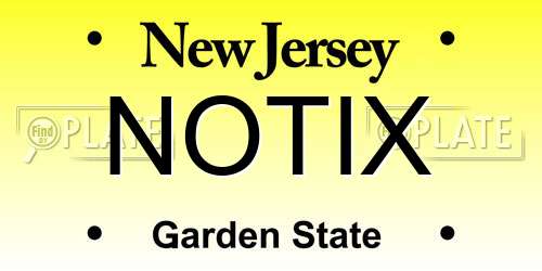 NOTIX New Jersey License Plate