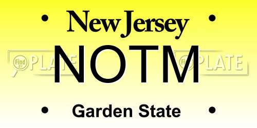 NOTM New Jersey License Plate