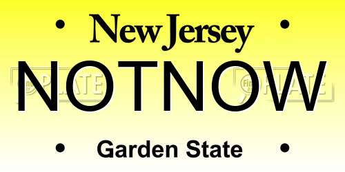 NOTNOW New Jersey License Plate
