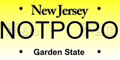 NOTPOPO New Jersey License Plate