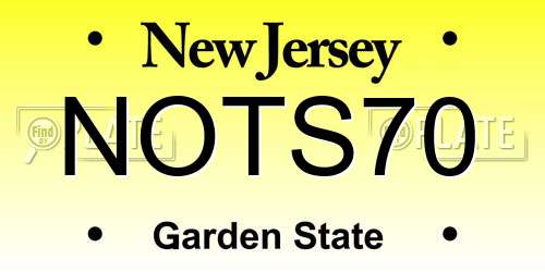 NOTS70 New Jersey License Plate